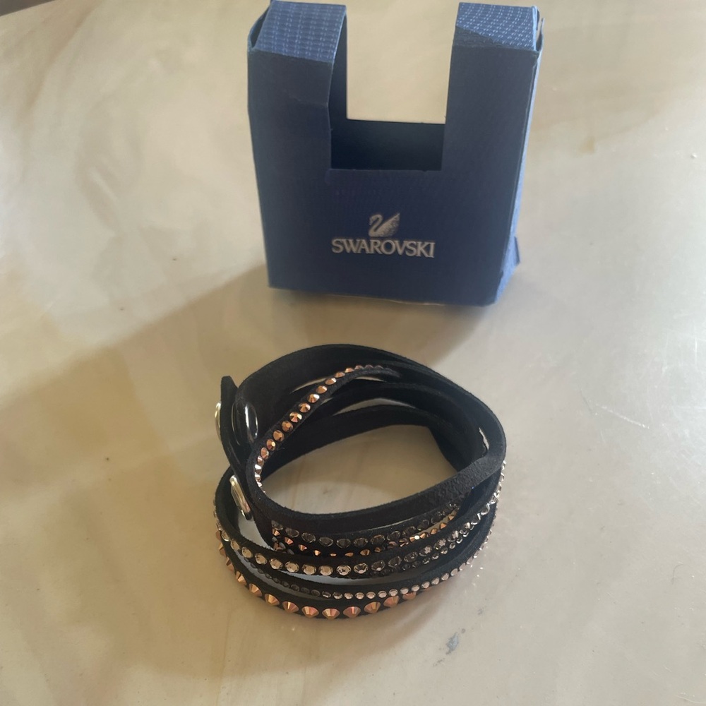 Atelier Swarovski Black and Gold Crystal bracelet wrap